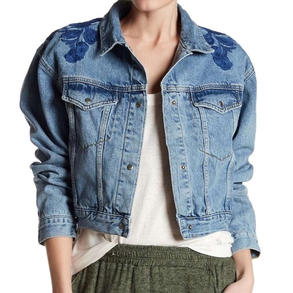 Free People Jackets & Blazers - New! Free people embroidered denim jacket
